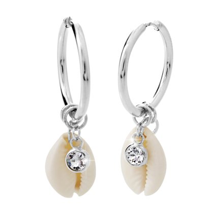 Ocelové náušnice Kauri mušle Swarovski® Crystal 61400731cr