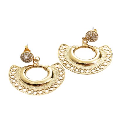 Náušnice Vějíř Swarovski® Crystal Gold 61400755g gsh