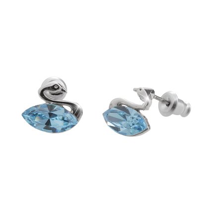 Náušnice Labuť Swarovski® Aquamarine 61400761aq