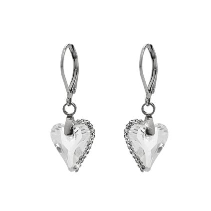 Náušnice Srdce osázené kamínky Swarovski® Crystal 61400774cr