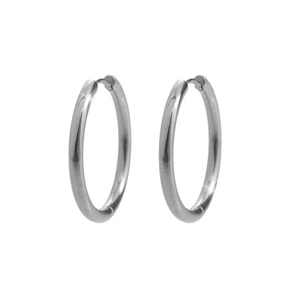 Ocelové náušnice Kruhy Rhodium 61400806rh