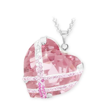 Náhrdelník Křišťálové srdce s kamínky Swarovski® Rose 61300689ro