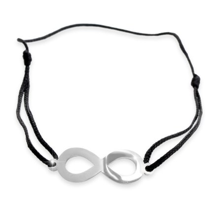 J61500704cr Ocelové  šňůrkové  partnerské náramky Infinity SwarovskiOcelové  šňůrkové náramky Infinity Swarovski