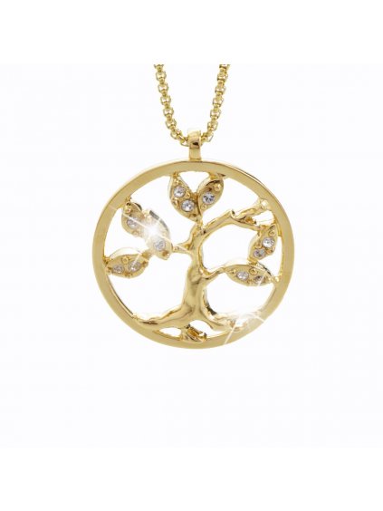 Náhrdelník Strom s kameny Swarovski® Crystal Gold
