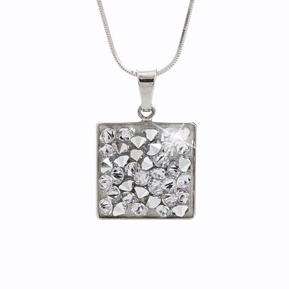 92300152crStříbrný náhrdelník Kostička Swarovski crystal