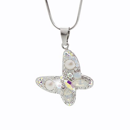 J92300163ab Stříbrný náhrdelník Motýl Swarovski AB