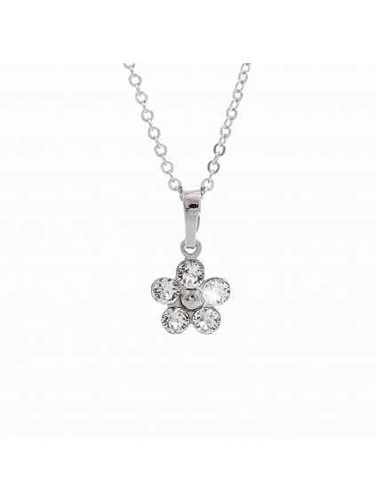 92300166crDětský stříbrný náhrdelník Kytička Swarovski crystal