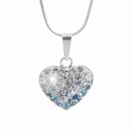 J92300181iceStříbrný náhrdelník Srdce osázený kameny Swarovski ledové