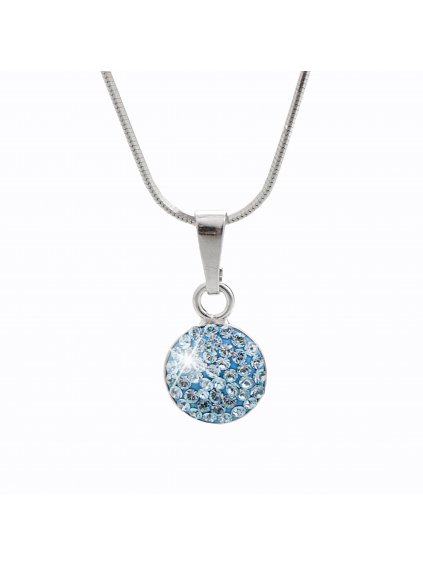 92300185aqStříbrný náhrdelník Půlkulička Swarovski aqua