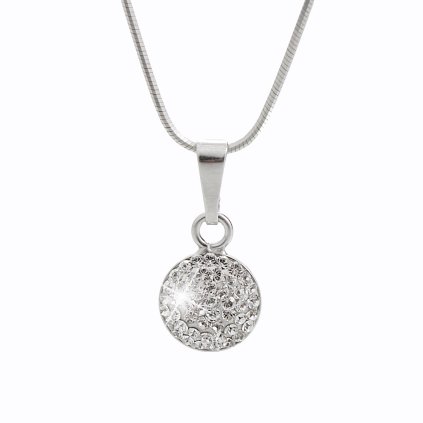 J92300185cr Stříbrný náhrdelník Lentilka Swarovski crystalStříbrný náhrdelník Půlkulička Swarovski crystal