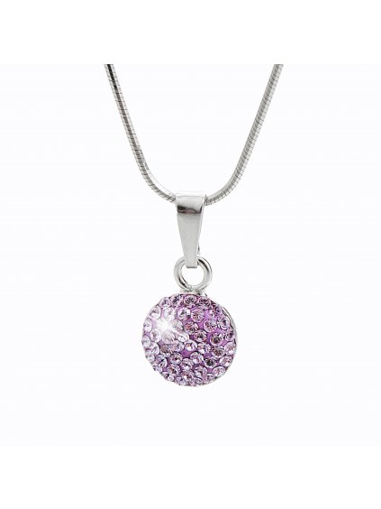 92300185vio  Stříbrný náhrdelník Půlkulička Swarovski crystal violet