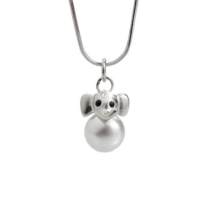 J92300235wh Dětský stříbrný náhrdelník Sloník Swarovski