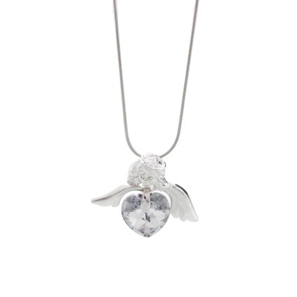 J61300379CR Náhrdelník Andělské srdce s kameny Swarovski® Crystal