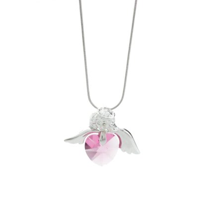 J61300379ro Náhrdelník Andělské srdce s kameny Swarovski® Rose