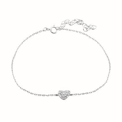 J92500322cr Stříbrný náramek Srdíčko Swarovski crystal