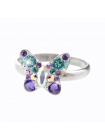 92700164purStříbrný prsten Motýl Swarovski purple velvet