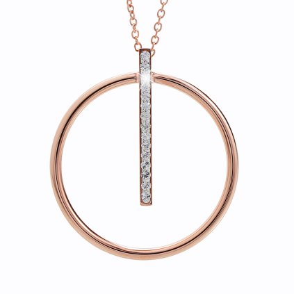 J61300461rgOcelový náhrdelník Kruh s linkou Swarovski® Rose Gold 61300461rg