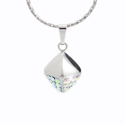 Ocelový náhrdelník Cube Swarovski® Aurore Boreale 61300473ab