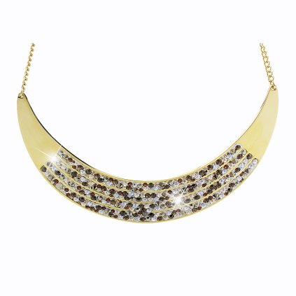 Ocelový náhrdelník Arc Swarovski® Crystal Smoked Topaz 61300545g