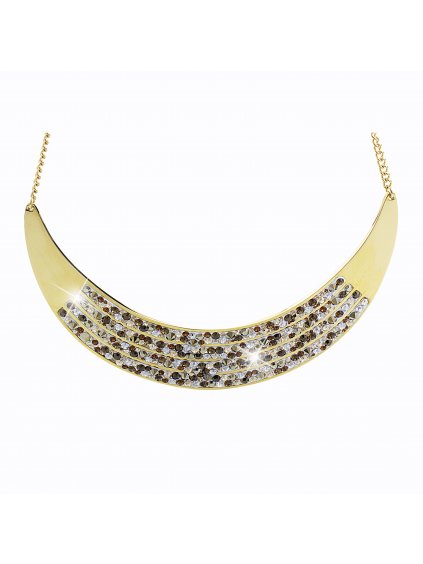 Ocelový náhrdelník Arc Swarovski® Crystal Smoked Topaz 61300545g