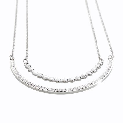 Ocelový náhrdelník River Swarovski® Crystal Rhodium 61300546rh