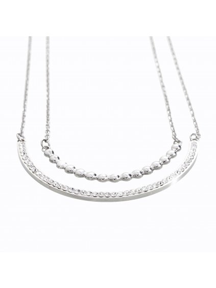 Ocelový náhrdelník River Swarovski® Crystal Rhodium 61300546rh