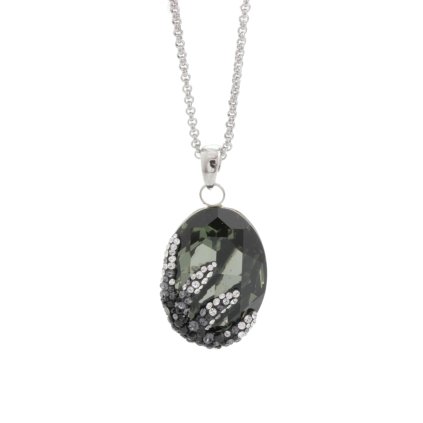 J61300438BD Náhrdelník Ovál s hvězdicí s kameny Swarovski® Black diamond