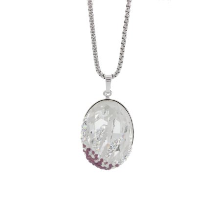 J61300438CRNáhrdelník Ovál s hvězdicí s kameny Swarovski® Crystal 30 mm