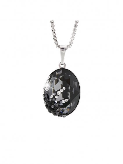 Náhrdelník Ovál s hvězdicí s kameny Swarovski® Black Diamond 18 mm 61301438bd