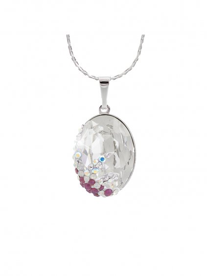 Náhrdelník Ovál s hvězdicí s kameny Swarovski® Crystal 18 mm 61301438cr