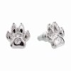 61400567cr (2Náušnice Psí Tlapička Swarovski® Crystal