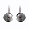 J61400291grey Náušnice s kameny Swarovski® Perle klapka grey