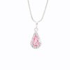 J91300004RO Stříbrný náhrdelník s přívěskem Kapka Swarovski rosa