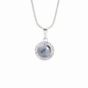 J91300005GREY Stříbrný náhrdelník s půlperlou a kameny Swarovski grey