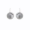Stříbrné náušnice s půlperlou a křišťálky Swarovski® components grey J91400005GR