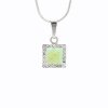 J92300038GREEN Stříbrný řetízek s opálem a křišťálky Swarovski kostička greenwarovski® components Opal Square II.