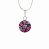 J92300072FUCH  Stříbrný řetízek s přívěskem Swarovski components Round fuchsia