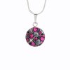 J92300073FUCH Stříbrný řetízek s přívěskem Swarovski components Round fuchsia
