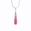 J92300084RO Stříbrný řetízek s přívěskem Swarovski Dlouhá kapka rosa