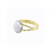 J92700025CRG Stříbrný prsten s opálem a křišťálky Swarovski® Opal Round White gold