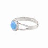 J92700040AQ Stříbrný prsten s opálem blue a křišťálky Swarovskiwarovski® components Opal Round II.