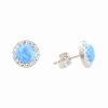 Stříbrné náušnice s opálem a křišťálky Swarovski aqua J92400040bl Stříbrné náušnice s opálem a křišťálky Swarovski® components Opal Round II.