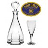 Skleněná láveh + set 6ks sklenic - křišťálové sklo Bohemia Crystal