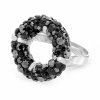 J92700311jetStříbrný prsten round s kameny Swarovski jet