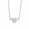 J92300354cr Stříbrný náhrdelník opálkové srdíčko white