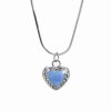 J92300356bl Stříbrný náhrdelník Opálové Srdíčko Swarovski blue