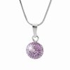 J92300185vio  Stříbrný náhrdelník Lentilka Swarovski crystal violetStříbrný náhrdelník Půlkulička Swarovski crystal violet