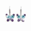 92400165purDětské stříbrné náušnice Motýlci Swarovski purple