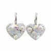 Stříbrné náušnice Srdce Swarovski AB