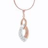 Ocelový náhrdelník Špičatý dvojitý ovál Swarovski® Rose Gold Crystal 61300483rg
